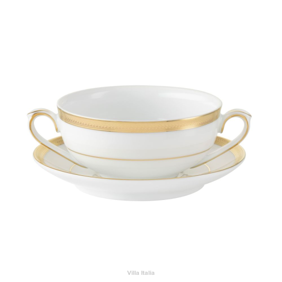 Bulionówka porcelanowa  350 ml ze spodkiem LATINA GOLD 