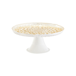 Patera na ciasto szklana 21,5 cm CASTELLO GOLD