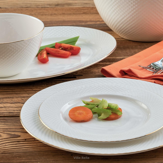 Zestaw obiadowy z eleganckiej porcelany kostnej