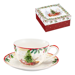Filiżanka świąteczna porcelanowa 260ml FROZEN NOEL Sanie Mikołaja