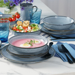 Komplet talerzy ceramicznych niebieskich na 6 osób DENIM 3