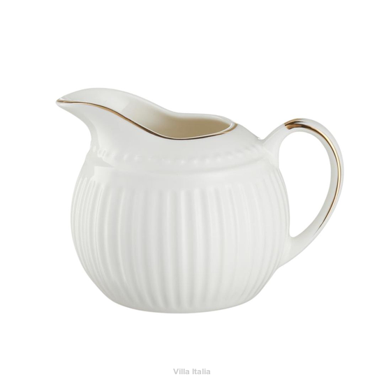 Klasyczny mlecznik z porcelany do serwowania mleka
