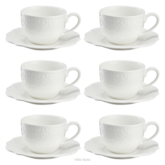 Komplet filiżanek porcelanowych 300 ml 6 sztuk GLORIETTA Style