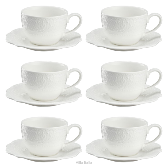 Komplet filiżanek porcelanowych 300 ml 6 sztuk GLORIETTA Style