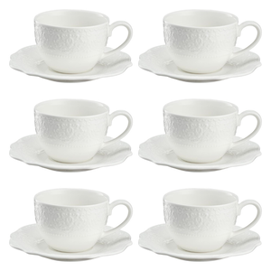 Komplet filiżanek porcelanowych 300 ml 6 sztuk GLORIETTA Style