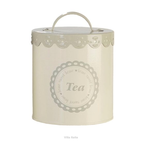 Pojemnik puszka na herbatę metalowy okrągły wysokość 12 cm SUNWAY  