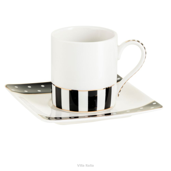 Filiżanka do kawy lub herbaty porcelanowa ze spodkiem YVETTE 1 