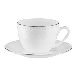 Filiżanka porcelanowa 250 ml ze spodkiem ROMA PLATIN