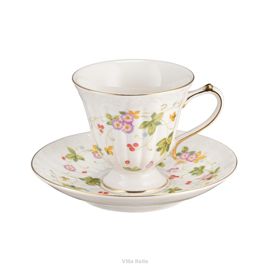 Filiżanka do herbaty porcelanowa 180 ml ze spodkiem WALENCJA Ivory