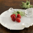Talerzyk deserowy porcelanowy 21 cm z kwiatami CLARA Ivory 3