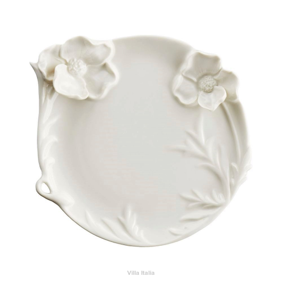 Talerzyk deserowy porcelanowy 21 cm z kwiatami CLARA Ivory