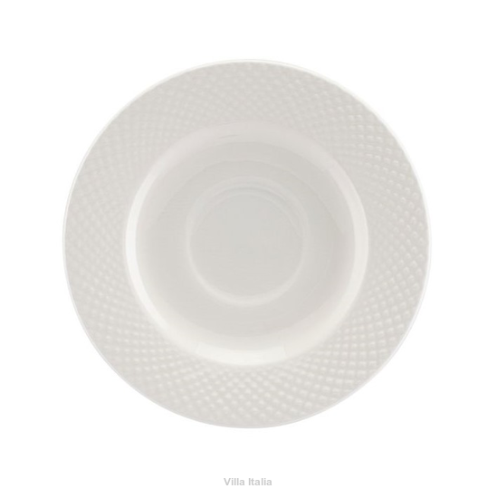 Spodek pod filiżankę z białej porcelany kostnej