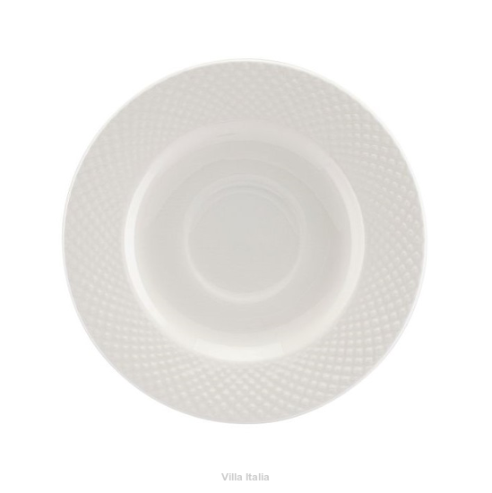 Spodek pod filiżankę z białej porcelany kostnej