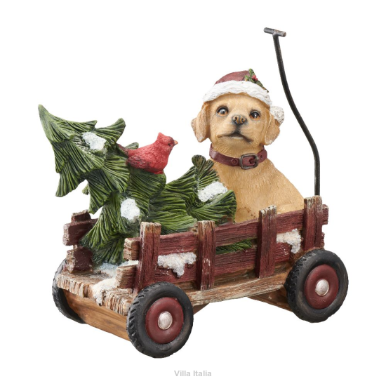 Piesek z choinką Figurka świąteczna 18 cm GIVRE