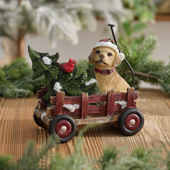 Piesek z choinką Figurka świąteczna 18 cm GIVRE