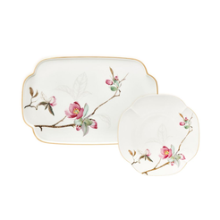 Zestaw do ciasta porcelanowy na 6 osób z paterą SPIRIT of JAPAN