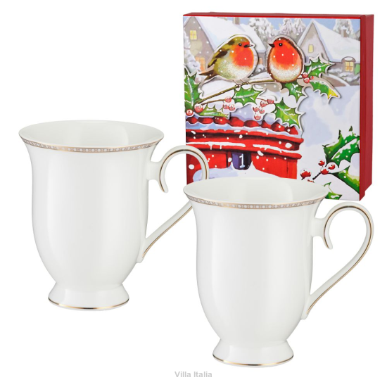 Zestaw 2 kubków porcelanowych 340 ml EVELINE w pudełku ozdobnym