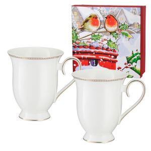 Zestaw 2 kubków porcelanowych 340 ml EVELINE w pudełku ozdobnym