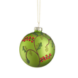 Bombka szklana zielona dekorowana 8 cm 3