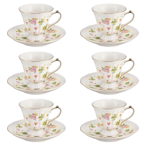 Zestaw filiżanek do herbaty porcelanowych 180 ml WALENCJA Ivory
