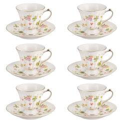 Komplet filiżanek porcelanowych 180 ml WALENCJA Ivory