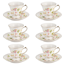 Zestaw filiżanek do herbaty porcelanowych 180 ml WALENCJA Ivory