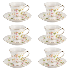 Zestaw filiżanek do herbaty porcelanowych 180 ml WALENCJA Ivory