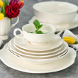 Serwis obiadowy na 6 osób Komplet talerzy SAKURA WHITE 2