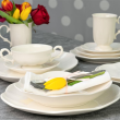 Serwis obiadowy na 6 osób Komplet talerzy SAKURA WHITE  1