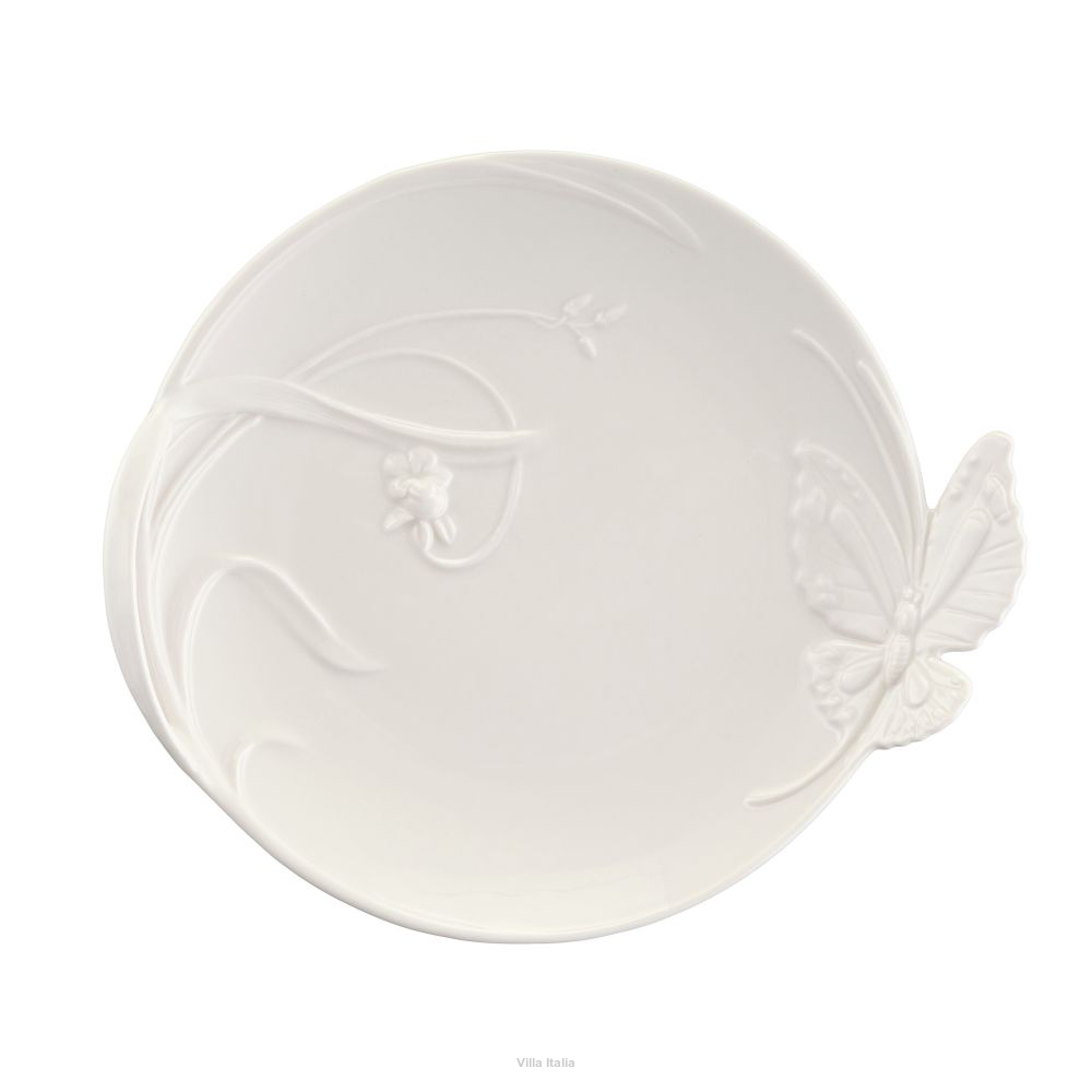 Talerz deserowy porcelanowy 22 cm z motylkiem CLARA Ivory