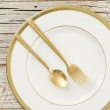 Zestaw sztućców złotych 6 osób 24 elementy HERA VINTAGE GOLD 2