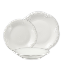 Komplet talerzy porcelanowych na 6 osób WHITE PRINCESS