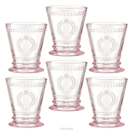 Szklanki do napojów z różowego szkła