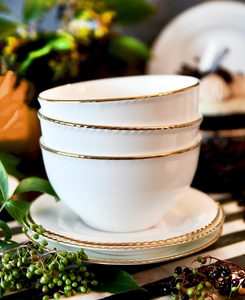 Serwis obiadowy Komplet talerzy z miseczkami na 6 osób CAMILLA