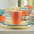 Serwis kawowy porcelanowy na 6 osób BORNEO orange-grey-yellow-blue 10