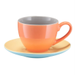 Serwis kawowy porcelanowy na 6 osób BORNEO orange-grey-yellow-blue 2