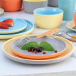 Serwis kawowy porcelanowy na 6 osób BORNEO orange-grey-yellow-blue 6