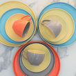 Serwis kawowy porcelanowy na 6 osób BORNEO orange-grey-yellow-blue 4