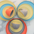 Serwis kawowy porcelanowy na 6 osób BORNEO orange-grey-yellow-blue 4