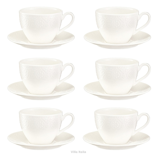Zestaw filiżanek porcelanowych 320 ml 6 sztuk FLORENTINA