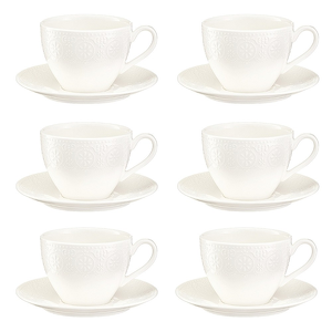 Zestaw filiżanek porcelanowych 320 ml 6 sztuk FLORENTINA