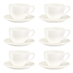 Zestaw filiżanek porcelanowych 320 ml 6 sztuk FLORENTINA