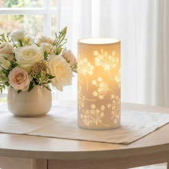 Porcelanowa lampa stołowa 20 cm z ażurowym wzorem SATIN