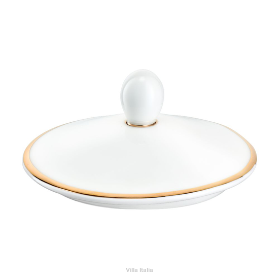 Przykrywka do cukiernicy porcelanowej biało złota