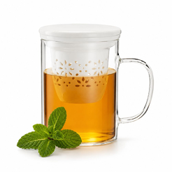 Kubek z zaparzaczem szklany 420 ml AMORE MIO