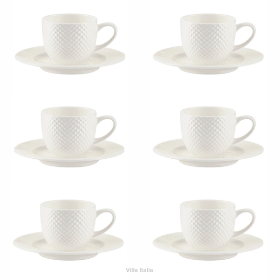 Komplet filiżanek do małej kawy espresso z porcelany kostnej