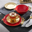 Porcelanowa miseczka na owoce i przekąski czerwona, matowa, do jadalni