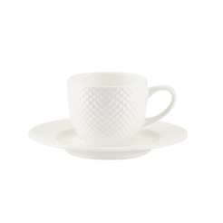 Filiżanka do espresso porcelanowa 100 ml ze spodkiem BARI WHITE