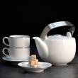 Filiżanka do kawy herbaty 230 ml porcelanowa ze spodkiem PLUS PLATIN 8