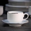 Filiżanka do kawy herbaty 230 ml porcelanowa ze spodkiem PLUS PLATIN 3